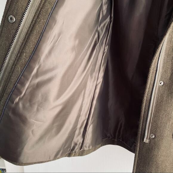 Vince Camuto wool blend basket weave faux fur edging in the hood - Picture 15 of 16